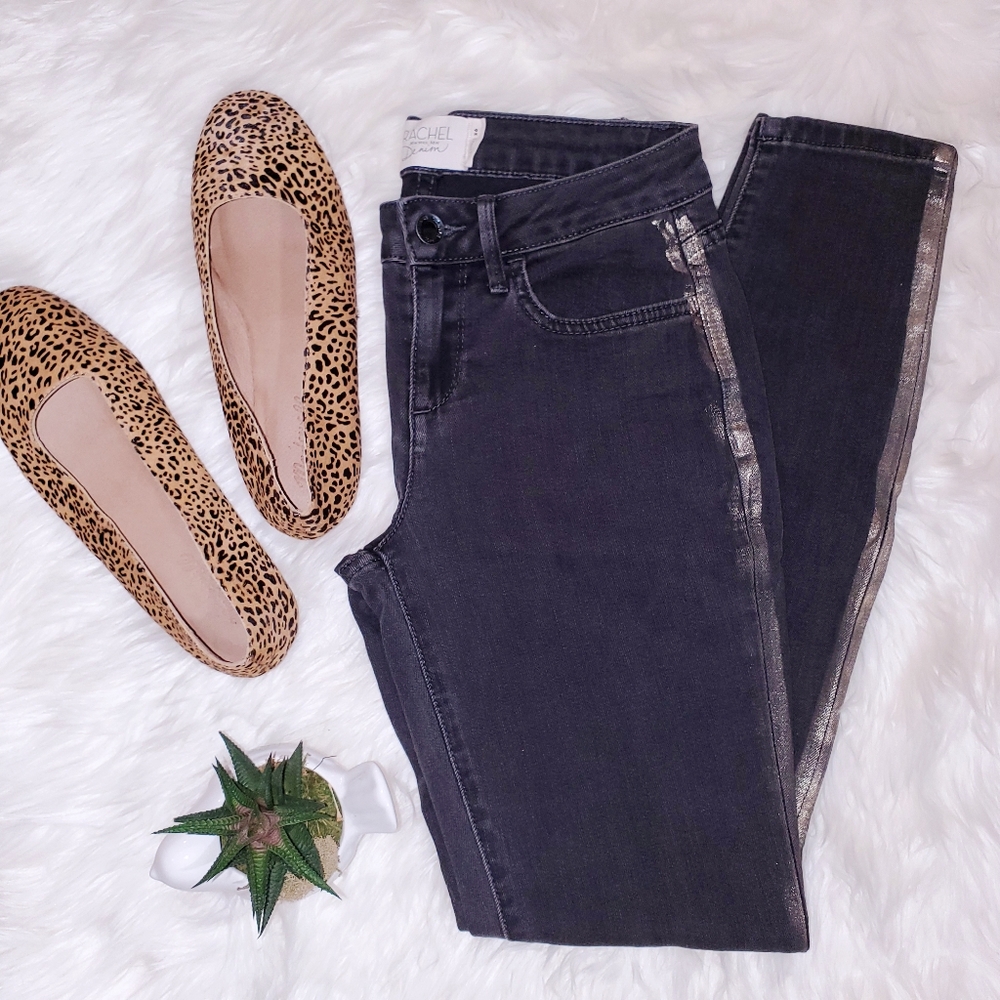 Rachel Roy Charcoal Gold Skinny Jeans